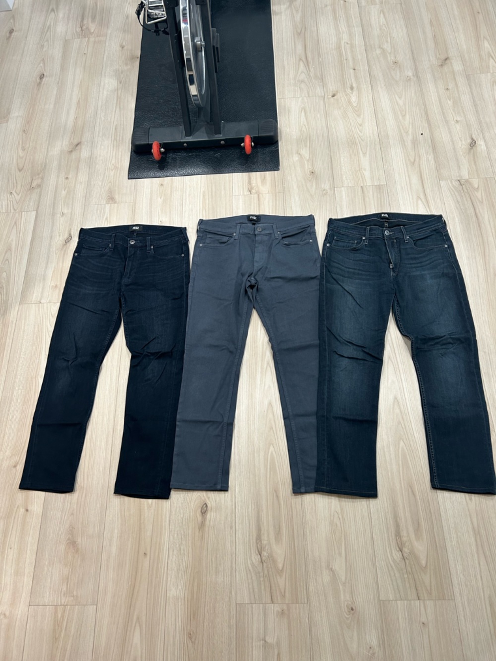 PAIGE Men's Slim Jeans in Black and Charcoal